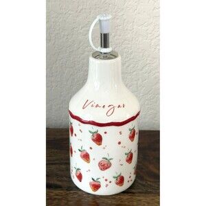 Market Square Ceramic Vinegar Bottle/Strawberry/3 x 7.36"
